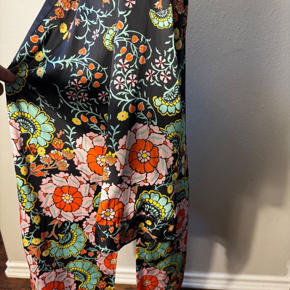 Alice & Olivia Lynn Reversible Short Palm Print Hawaii Kimono Robe Patchwork M/L - Picture 5 of 12